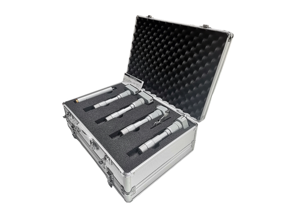 50-100mm Three-Point Internal Micrometer Set with Extended Rod Deep Hole Measurement Kit