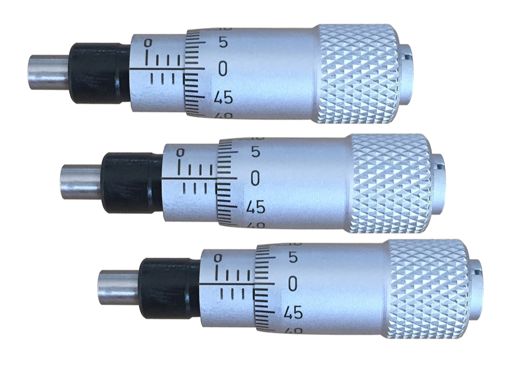 Micrometer Head 0-6.5mm Range 0.01mm Graduation ±0.005mm Accuracy Flat Face Plain Thimble