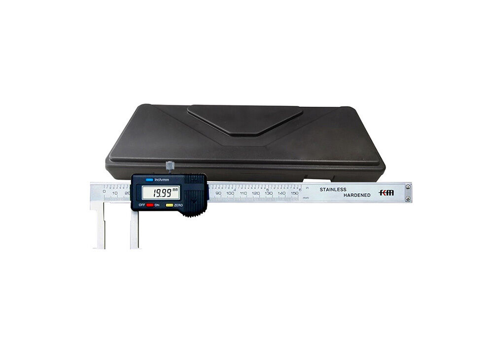 Durable 40-500mm/1.6-20" Stainless Steel Flat Head Inside Groove Digital Caliper Metric Measuring Tool