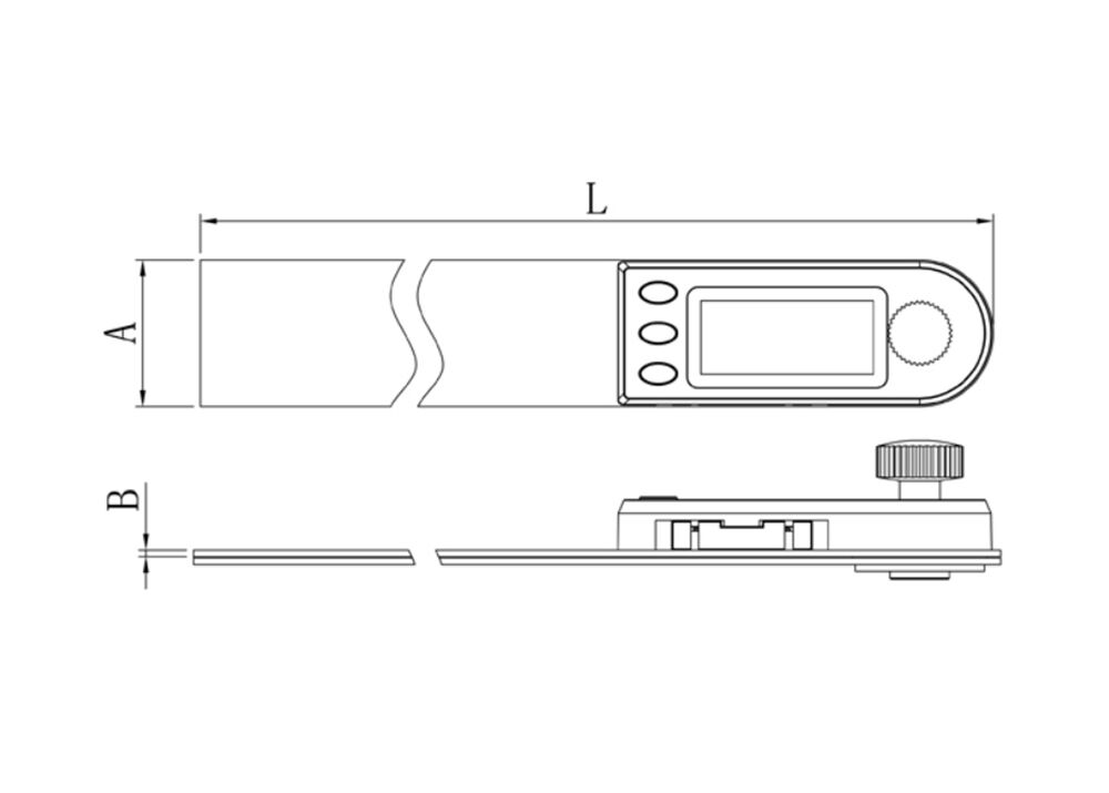 0-360° Electronic Digital Protractor with 0.05° Resolution ±0.2° Accuracy 200mm Blades Optional