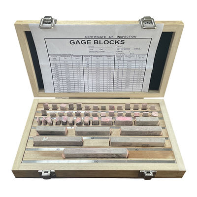 46 pièces de blocs de jauge rectangulaire réglés en métrique selon la norme DIN